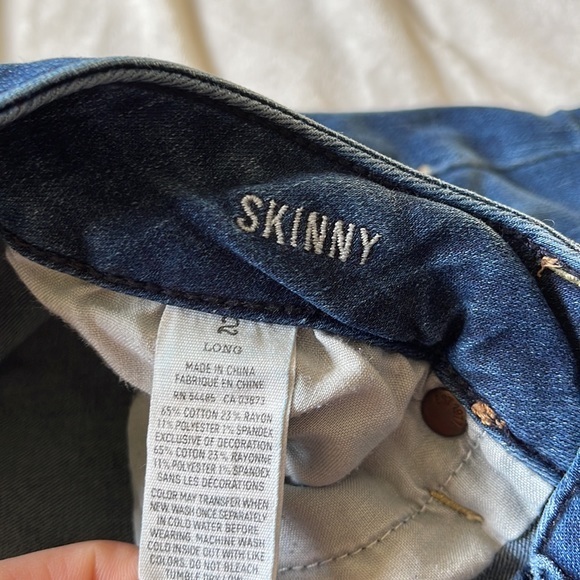 American Eagle Dark Blue Jeans Skinny size 2 Long - Picture 5 of 7